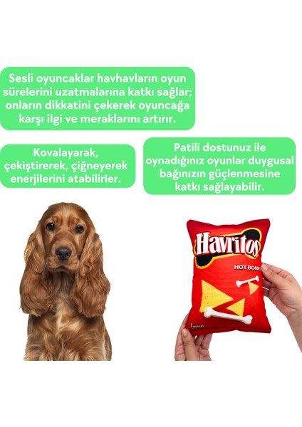 Havritos Peluş Cips Hışırtı Sesli Köpek Oyuncağı Cips Şeklinde Ses Çıkaran Köpek Oyun Arkadaşı