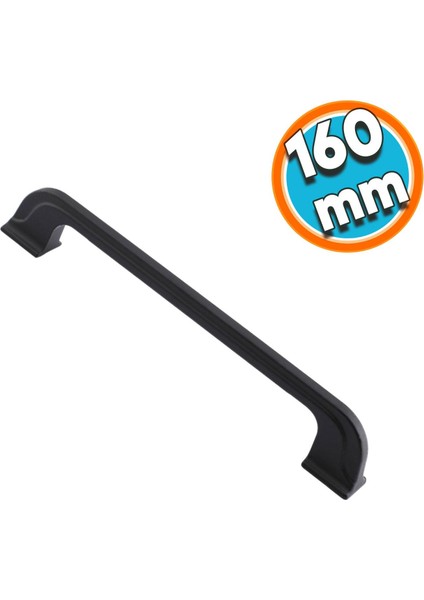 Mobilya Mutfak Dolabı Çekmece Dolap Kapak Kulpu Kulbu Siyah 160 mm Metal Kulp