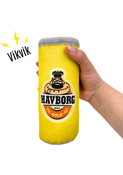 Havborg Peluş Kutu Içecek Köpek Oyuncağı Vikvik Sesli Köpek At Getir Oyuncağı