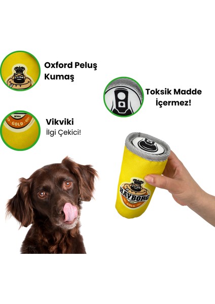 Havborg Peluş Kutu Içecek Köpek Oyuncağı Vikvik Sesli Köpek At Getir Oyuncağı