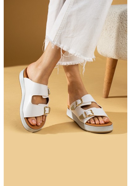 Çift Gold Tokalı Comfort Taban Kadın Sandalet 70-0232-24 modelleri