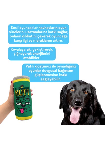 Havkollü Peluş Kutu Içecek Köpek Oyuncağı Ses Çıkaran Köpek At Getir Oyuncağı