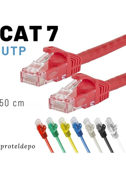 Irenıs 50 cm Cat7 Kablo Ethernet Network Internet Lan Ağ Kablosu