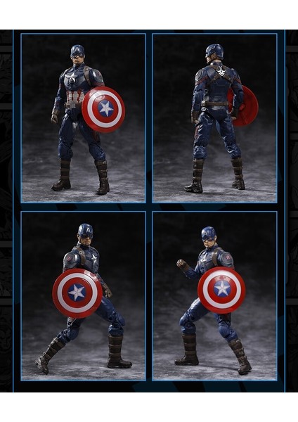 Marvel 7 Inç Kaptan Amerika Heykelcik Heykelcik Oyuncak (Yurt Dışından) modelleri