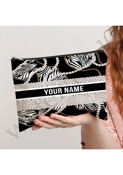 Net Stil Adı Özelleştir Kozmetik Çantası R Kadın Makyaj Çantası Tasarım Lüks Çanta Kılıfı Özel Moda Leopar Çiçek Seyahat Kozmetik Organize (Yurt Dışından)