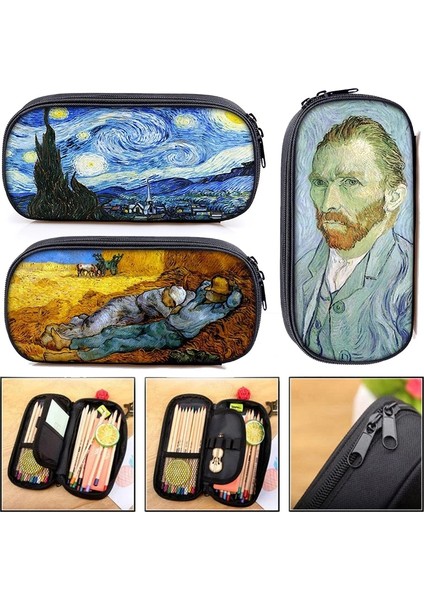 DQBBVANGC08CW Stili Van Gogh Sunflowerthe Yıldızlı Gece Boya Kalem Kutusu Kadın Klasik Yağlıboya Kırtasiye Çanta Kalem Kutusu Okul Malzemeleri (Yurt Dışından) fiyatları