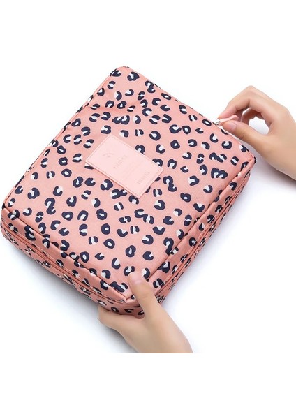 Leopar Tarzı Fudeam Çok Fonksiyonlu Kadın Açık Saklama Çantası Tuvalet Organize Kozmetik Çantası Taşınabilir Su Geçirmez Kadın Seyahat Makyaj Kılıfları (Yurt Dışından)