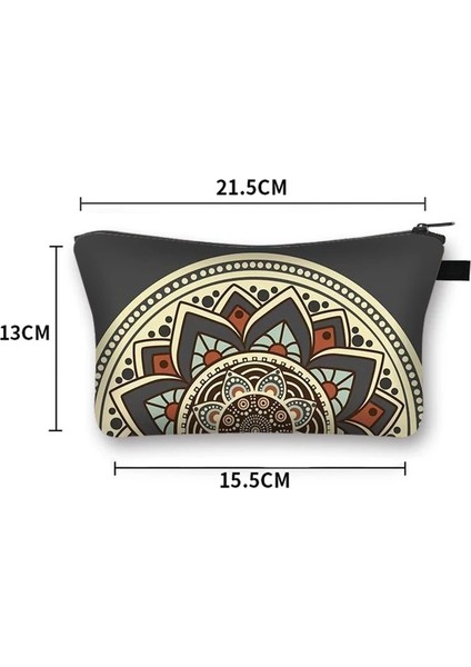 SHZBNMTLS15 Stili Vintage Mandala Desen Çok Fonksiyonlu Kozmetik Çantaları Peçete Organizatör Gotik Kadın Cüzdan Hint Çiçek Makyaj Çantası (Yurt Dışından) indirimleri