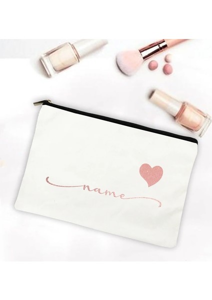 As Picture Shows Kişiselleştirilmiş Makyaj Çantası Özel Ad Kanvas Kozmetik Durumda Düğün Bekarlığa Veda Partisi Hediyeler Nedime Altın Harf Baskı Tatil (Yurt Dışından)