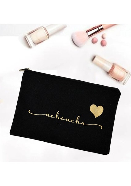 As Picture Shows Kişiselleştirilmiş Makyaj Çantası Özel Ad Kanvas Kozmetik Durumda Düğün Bekarlığa Veda Partisi Hediyeler Nedime Altın Harf Baskı Tatil (Yurt Dışından) modelleri