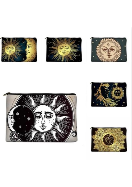No.8 Tarzı 15X22CM Her Türlü Güneş ve Ay Desenleri Kadın Kozmetik Çantası Seyahat Malzemeleri Cilt Bakım Ürünü Saklama Çantası (Yurt Dışından) fiyatları