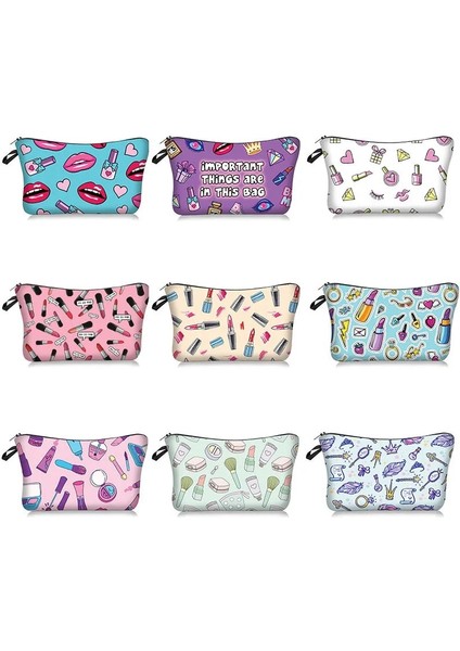 No.2 Tarzı 24X20X13CM-KÜÇÜK Polyester Ruj Dudak Baskı Desen Kadın Seyahat Saklama Çantası Tuvalet Organize Sevimli Kozmetik Çantası Taşınabilir Makyaj Çantası Neceser (Yurt Dışından) fiyatları