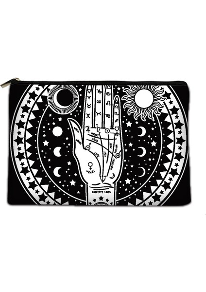 No.8 Tarzı 15X22CM Her Türlü Güneş ve Ay Desenleri Kadın Kozmetik Çantası Seyahat Malzemeleri Cilt Bakım Ürünü Saklama Çantası (Yurt Dışından) modelleri