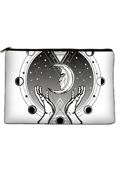 No.8 Tarzı 15X22CM Her Türlü Güneş ve Ay Desenleri Kadın Kozmetik Çantası Seyahat Malzemeleri Cilt Bakım Ürünü Saklama Çantası (Yurt Dışından) indirimleri