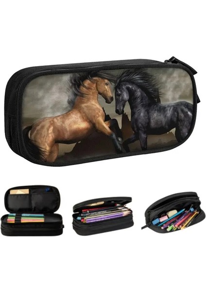 No.3 Tarzı Komik At Kore Kalem Kutusu Kız Erkek Büyük Kapasiteli Hayvan Kalem Çantası Kılıfı Öğrencileri Kırtasiye (Yurt Dışından) fiyatları