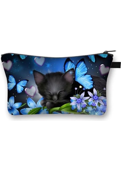 SHZBMAOT30 Tarzı 22X18X13,5CM Sevimli Kedi Baskı Kadın Makyaj Çantaları Karikatür Yavru Kozmetik Çantaları Bayanlar Seyahat Saklama Çantası Kızlar Makyaj Organizatörler Neceser Muje (Yurt Dışından)