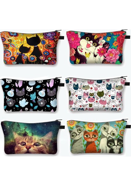 SHZBMAOT30 Tarzı 22X18X13,5CM Sevimli Kedi Baskı Kadın Makyaj Çantaları Karikatür Yavru Kozmetik Çantaları Bayanlar Seyahat Saklama Çantası Kızlar Makyaj Organizatörler Neceser Muje (Yurt Dışından) fırsatları