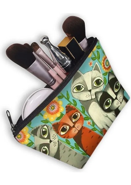 SHZBMAOT30 Tarzı 22X18X13,5CM Sevimli Kedi Baskı Kadın Makyaj Çantaları Karikatür Yavru Kozmetik Çantaları Bayanlar Seyahat Saklama Çantası Kızlar Makyaj Organizatörler Neceser Muje (Yurt Dışından) indirimleri