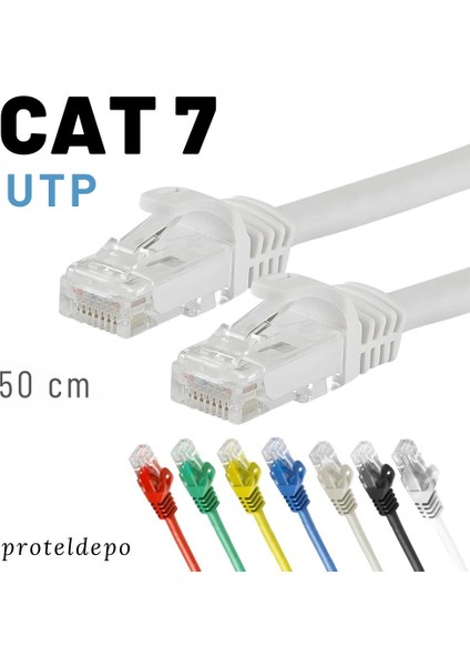 Irenıs 50 cm Cat7 Kablo Ethernet Network Internet Lan Ağ Kablosu