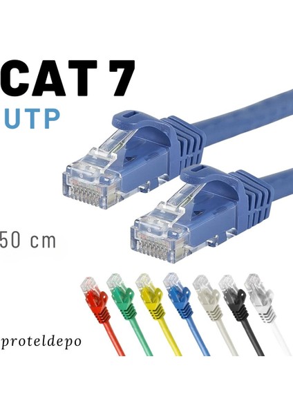 Irenıs 50 cm Cat7 Kablo Ethernet Network Internet Lan Ağ Kablosu