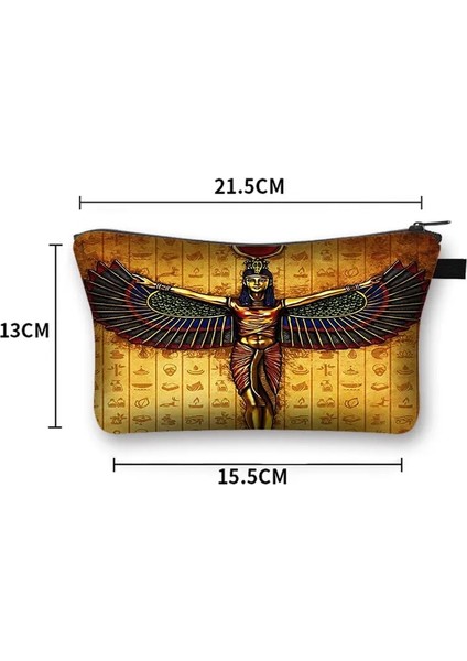 SHZBAIJ08CW Stili Mısır Sanat Baskı Kozmetik Durumda Kadın Makyaj Çantaları Mısır Firavunu Anubis Makyaj Çantası Küçük Çanta Ruj Tutucu Kozmetik Çantası (Yurt Dışından) indirimleri