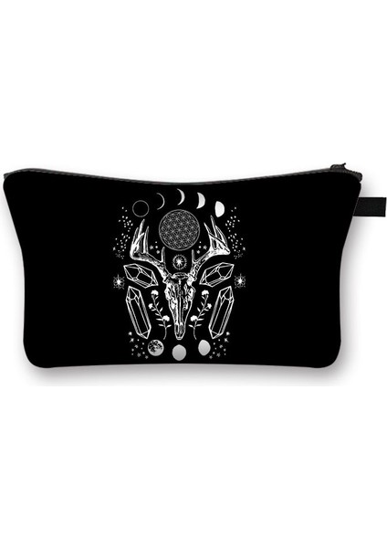 SHZBWITCHCW18 Tarzı 22X18X13,5CM Cadı ve Siyah Kedi Baskı Kozmetik Durumda Büyücülük Kadın Makyaj Çantaları Bayanlar Saklama Çantası Seyahat Kızlar Için Makyaj Çantaları Neceser (Yurt Dışından)