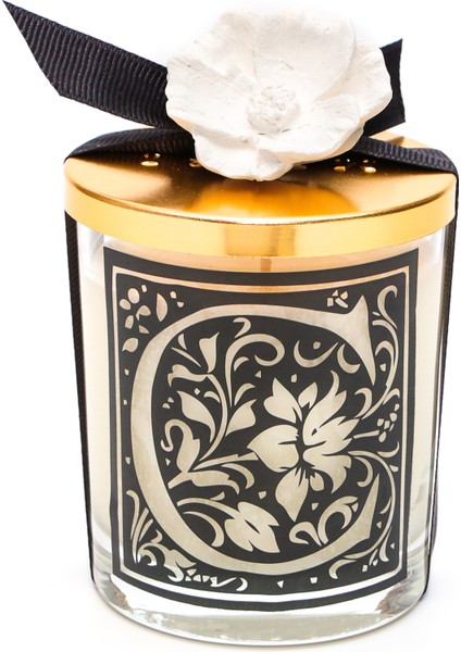 Kişiye Özel C Harfi Yasemin Sandal Vegan Mum(140 gr)