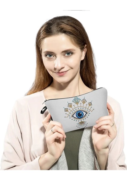 HZ2690 Tarzı 24X20X13CM-KÜÇÜK Türk Mavi Nazar Taşınabilir Kadın Seyahat Saklama Çantası Küçük Tuvalet Organizatör Kozmetik Çantası Su Geçirmez Kadın Şanslı Makyaj Çantası (Yurt Dışından) indirimleri