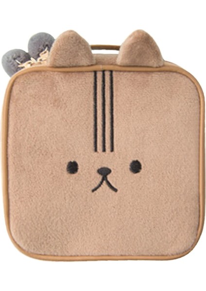 Kahverengi Tarzı Taşınabilir Kawaii Yumuşak Peluş Tavşan Kılıfı Sevimli Kozmetik Çantaları Büyük Kapasiteli Seyahat Organizatör Makyaj Fırçaları Torbalar Kozmetik Kutuları (Yurt Dışından)