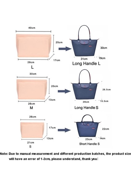 Mavi Stil S Beden Keçe Ekleme Çantası Longchamp Çanta Astar Çanta Için Uygun Keçe Kumaş Makyaj Çantası Desteği Seyahat Taşınabilir Ekleme Çanta Organizatör (Yurt Dışından) modelleri