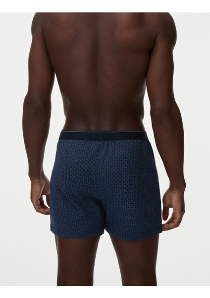 Marks & Spencer Saf Pamuklu 5'li Cool & Fresh™ Örme Boxer Seti