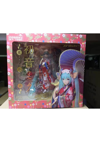 Daha Güçlü Hatsune Miku Renkli Giysiler Yukata Kimono 1/8 Kutulu Figür Süsleme Modeli (Yurt Dışından)