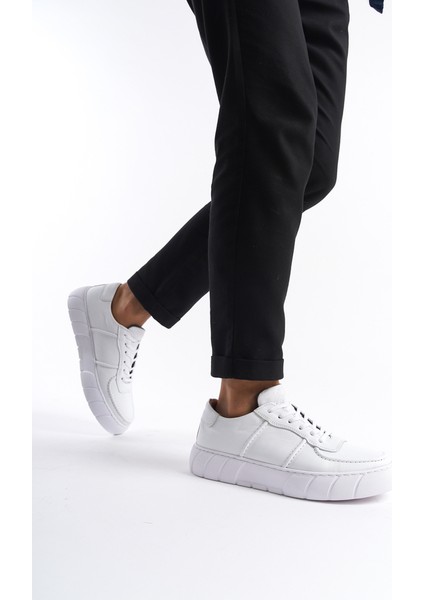 Erkek Deri Spor Ayakkabı & Sneaker Beyaz -MBKRY650-B fiyatları