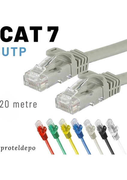Irenıs 20 Metre Cat7 Kablo Ethernet Network Internet Lan Ağ Kablosu