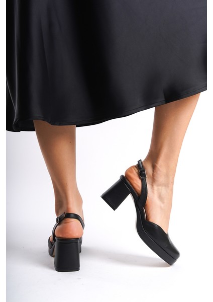 Kadın Topuklu Deri Ayakkabı Siyah -MCALM831-S modelleri