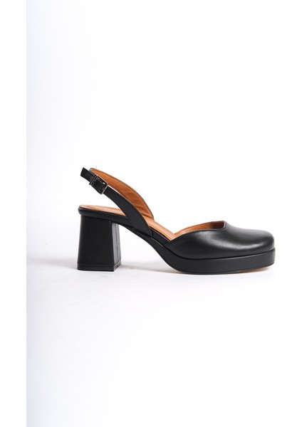 Kadın Topuklu Deri Ayakkabı Siyah -MCALM831-S indirimleri
