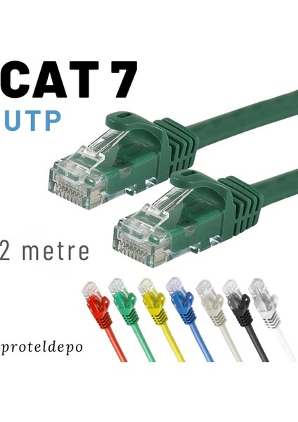 Irenıs 2 Metre Cat7 Kablo Ethernet Network Internet Lan Ağ Kablosu