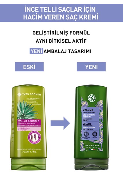 Yves Rocher Ince Telli Saçlar Için (Volume) Hacim Veren Saç Kremi - VEGAN-200 ml