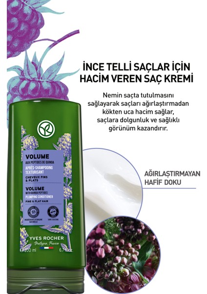 Yves Rocher Ince Telli Saçlar Için (Volume) Hacim Veren Saç Kremi - VEGAN-200 ml