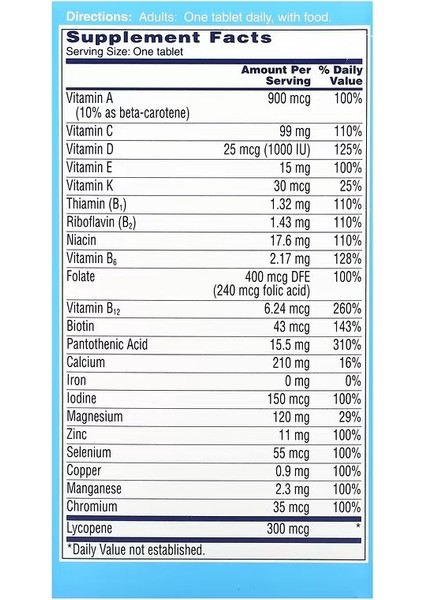 One A Day Men's Complete Multivitamin 100 Tablets