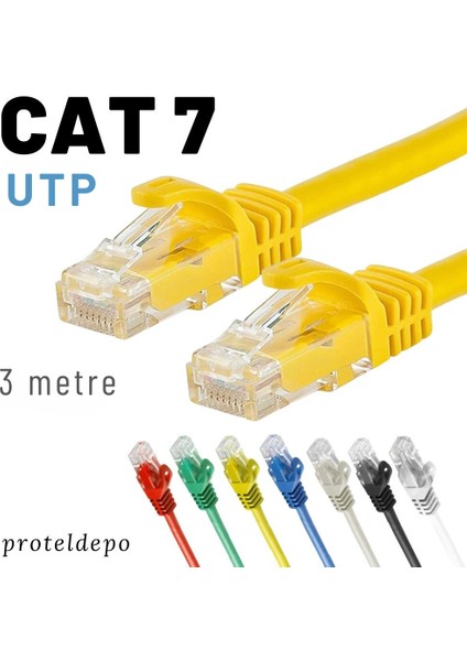 Irenıs 3 Metre Cat7 Kablo Ethernet Network Internet Lan Ağ Kablosu