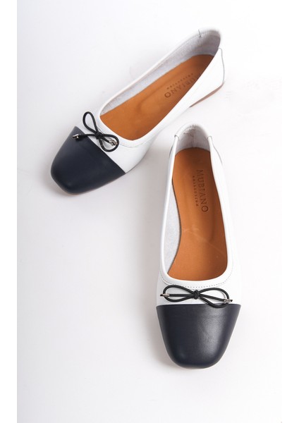 Mubiano Hakiki Deri Collection Kadın Babet Beyaz -MCMNG2277-B indirimleri