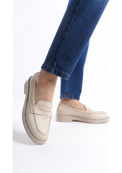 Mubiano Hakiki Deri Collection Kadın Babet Bej -MCSDD024-BJ