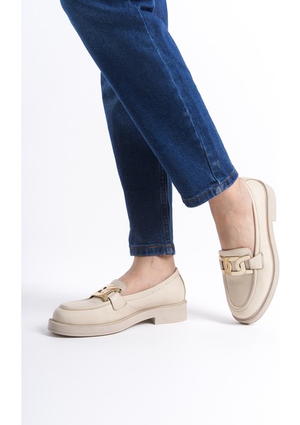Mubiano Hakiki Deri Collection Kadın Babet Bej -MCSDD033-BJ