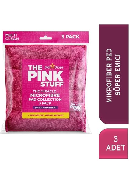 Mucizevi Mikrofiber Ped Koleksiyonu -Süper Emici-Kiri, Yağı ve Tozu Temizler 3ADET