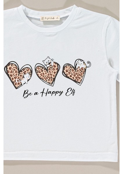 For You Kids Leopar Baskılı Tshirt Şort Alt Üst Takım