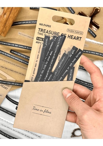 Treasure Of Heart Serisinden Time In Film 40 Adet Ingilizce Yazılı Paket Sticker Bullet Journal