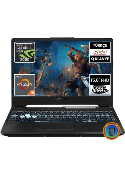 Tuf Gaming A15 FA506NC-HN050A5 Ryzen5 7535HS 16GB 512SSD+1TBSSD RTX3050 15.6" Fullhd Freedos Taşınabilir BILGISAYAR-CNT006