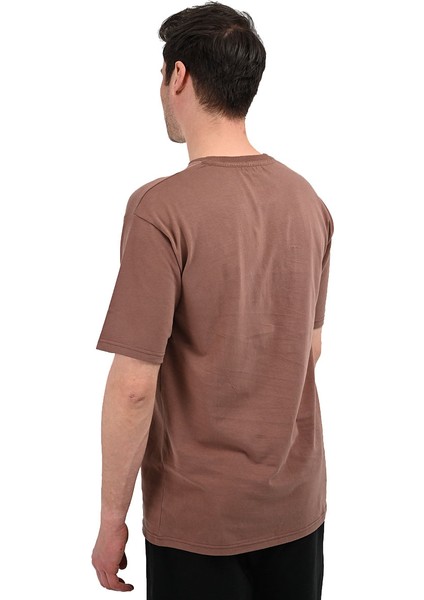 Nove Erkek Kahverengi Günlük Stil T-Shirt 24YETL18D06-KHV fiyatları