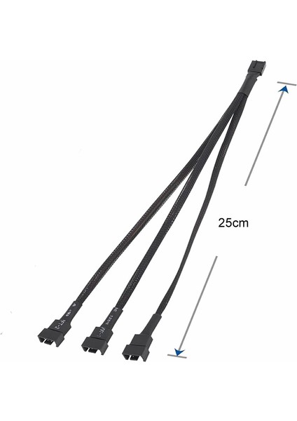 1 To 3 Çoğaltıcı 25CM Fan Uzatma Kablosu Y Tip 4 Pin 3 Pin Bilgisayar Kasa Anakart Ekran Kartı Soğut